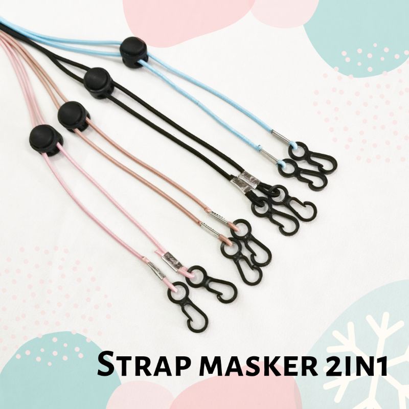 Strap Masker 2in1 Elastis Besar Kait Plastik /Konektor sekaligus Kalung