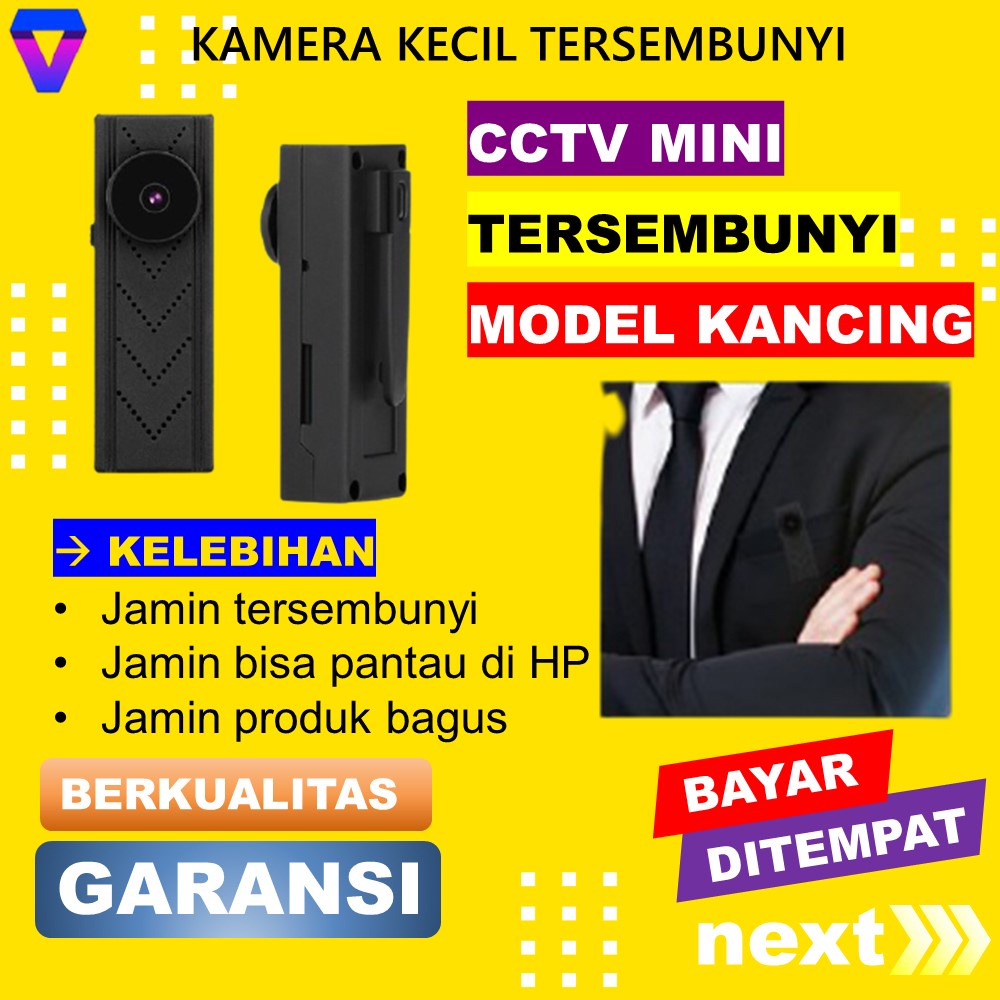 KAMERA PENGINTAI MINI WIFI JARAK JAUH TANPA KABEL CCTV MINI KECIL TERSEMBUNYI SPY CAM SPYCAM IP HIDDEN CAMERA OUTDOOR BENTUK KANCING BAJU TERHUBUNG HP ALAT KEAMANAN HOME SECURITY JS06