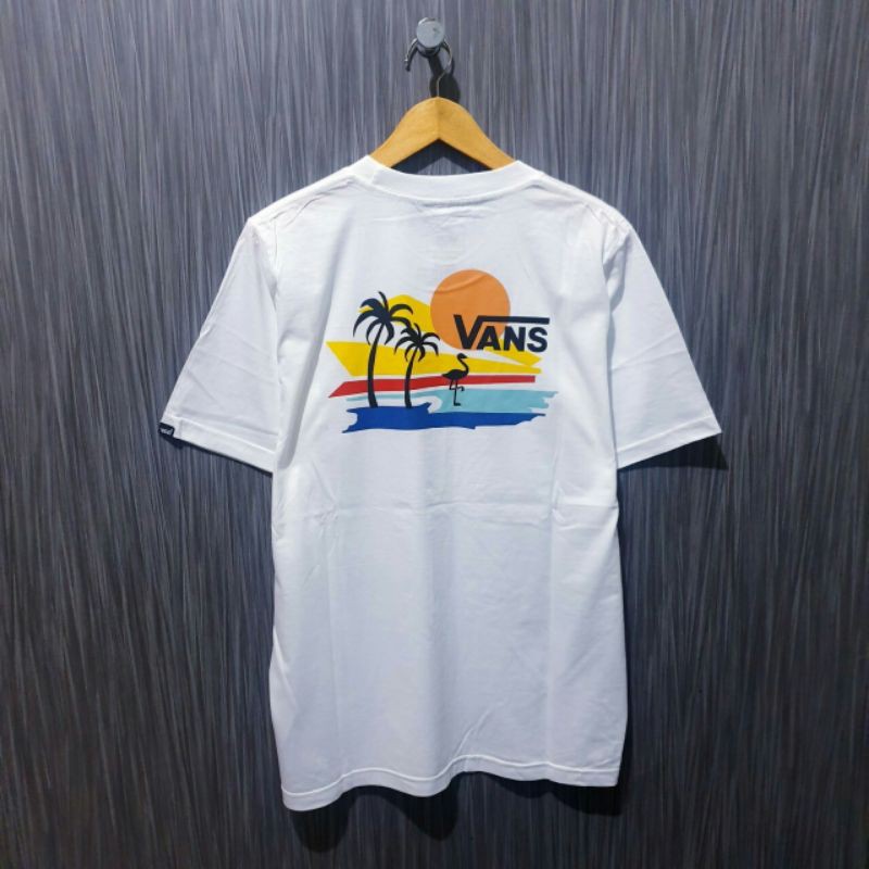 BAJU KAOS PRIA VANS BEACH WHITE.MIROR ORI QUALITY FULL HASTAG LIKE ORI