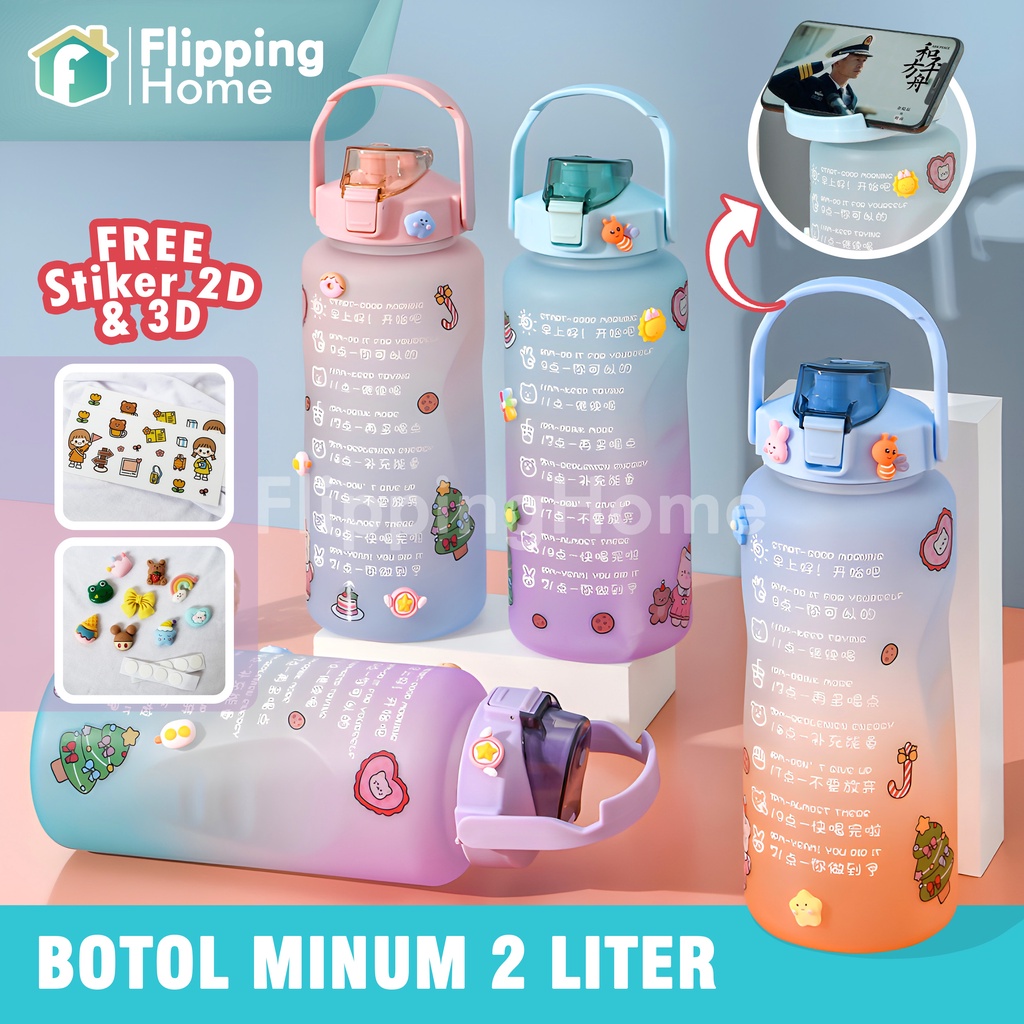 BOTOL MINUM 2 LITER / BOTOL MINUM VIRAL TERMURAH / BOTOL MINUM KOREA KEKINIAN