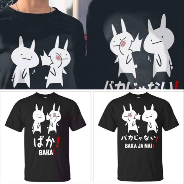 TSHIRT BAKA BAKAJANAI KAOS JEPANG MEME KELINCI