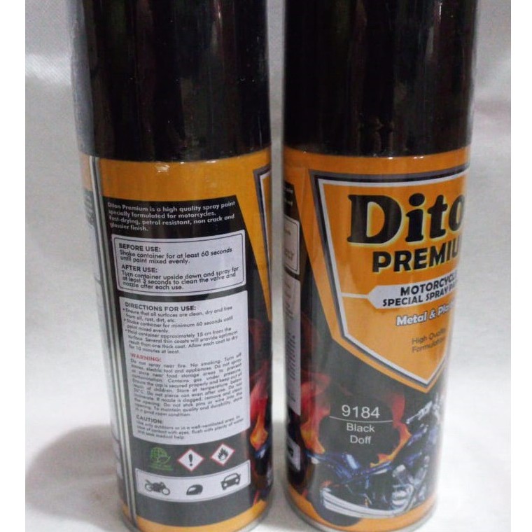 Pilok Pilox Cat Semprot DITON Premium 9184 Black Doff / HItam Dop / Matte Black (400cc / 400ml)