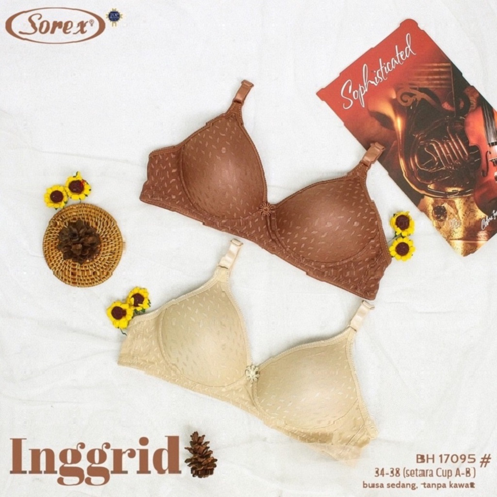 SOREX BRA ORIGINAL / BH BUSA 17095 INGGRID DEWASA TANPA KAWAT KAIT 2 HARIAN CUP KECIL SIMPLE DAYLY