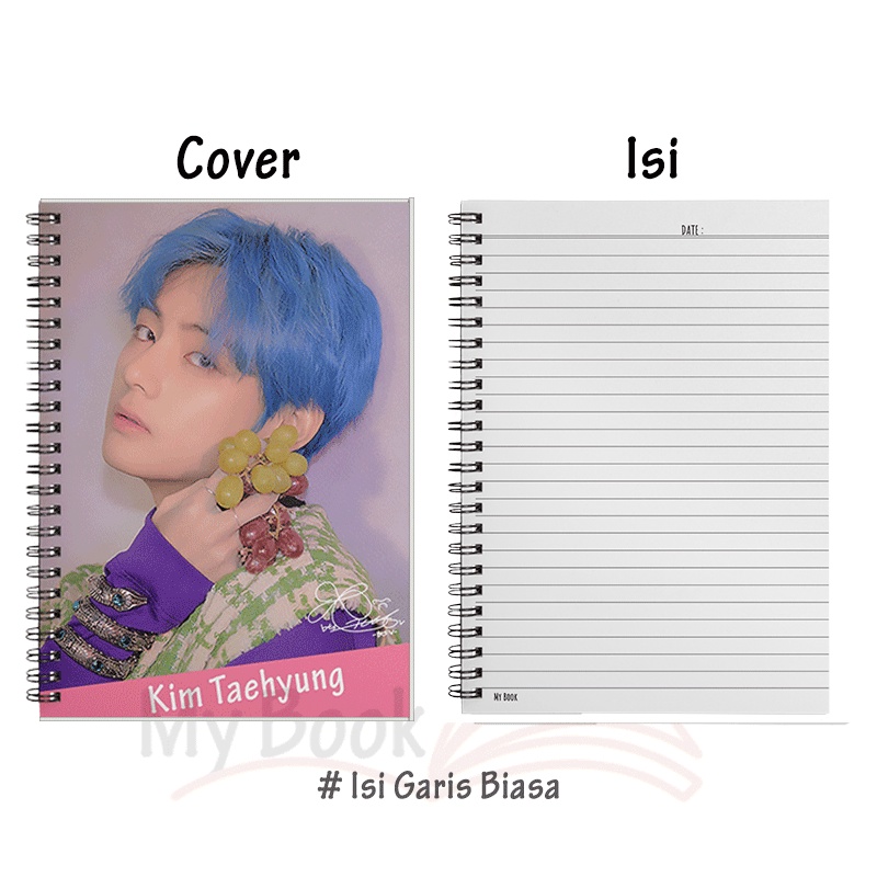 Ruled Notebook Diary Agenda Buku Catatan Bergaris A5 Kpop BTS 50 Lembar B07-V #2