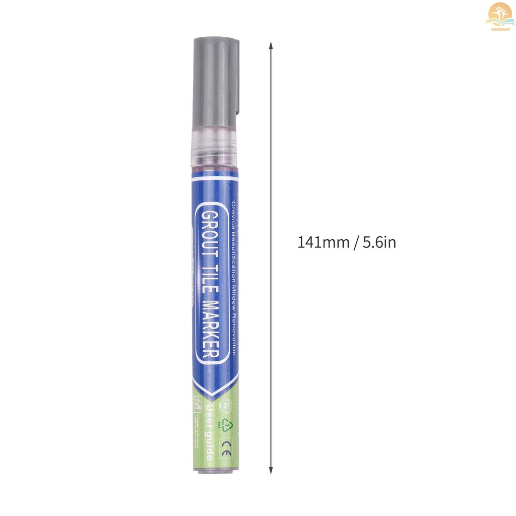 BIGTHUMB Grout Pen Water Based Tile Grout Paint Pen Renew Repair Marker Tile Gap Line Coating with Replacement Tip Waterproof for Bathroom Kitchen Parlor Balcony Floor Restore