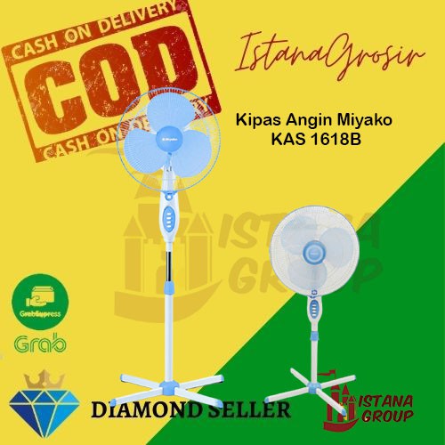 Kipas Angin Dinding Berdiri Miyako  KAS 1618 B 16 inch 12 inch Murah