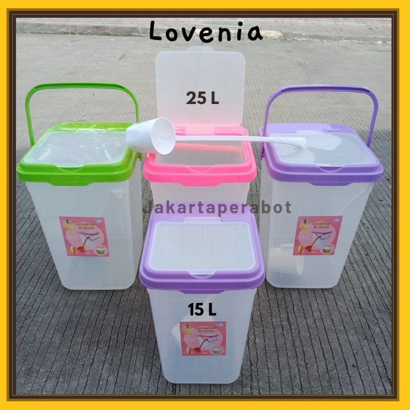 Toples Es Buah + Gayung 15-25 Liter LOVENIA / Toples Es Kelapa / Aquarium Es Buah / Tempat Penyimpanan Makanan Minuman