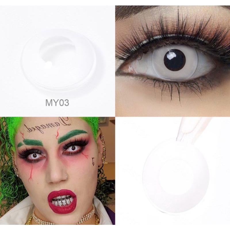 SOFTLENS PUTIH COSPLAY HANTU HALLOWEEN ORIGINAL IMPORT FREE LENSCASE