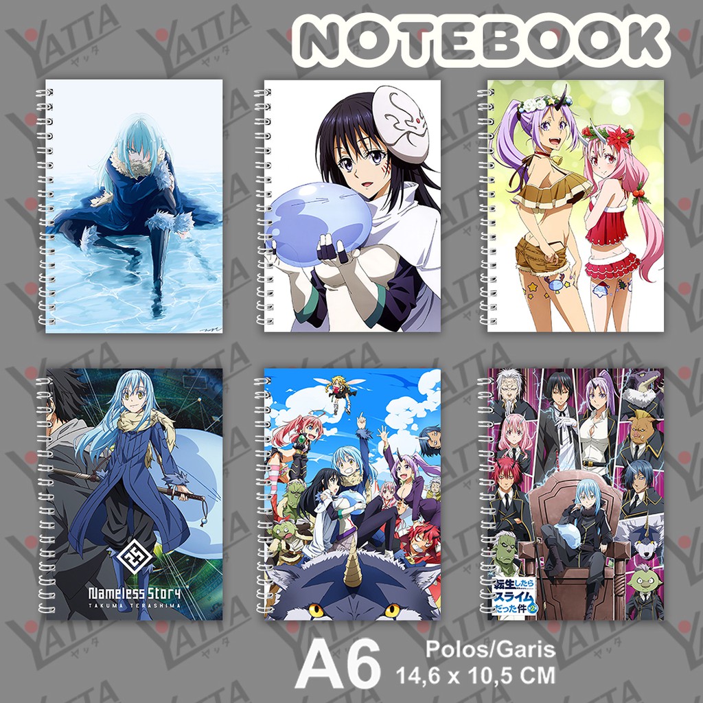 

Notebook Anime Ukuran A6 10,5 cm x 14,8 cm Tensei shitara Slime Datta Ken
