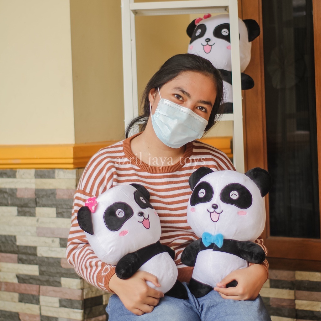 Boneka babybus / Boneka karakter panda kiky dan miu miu ukuran 35 cm