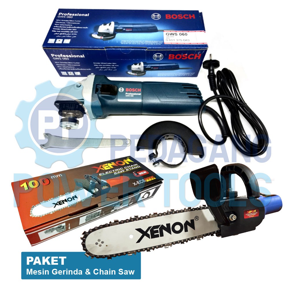 BOSCH GWS060 MESIN GERINDA TANGAN & CHAIN SAW MINI GERGAJI KAYU
