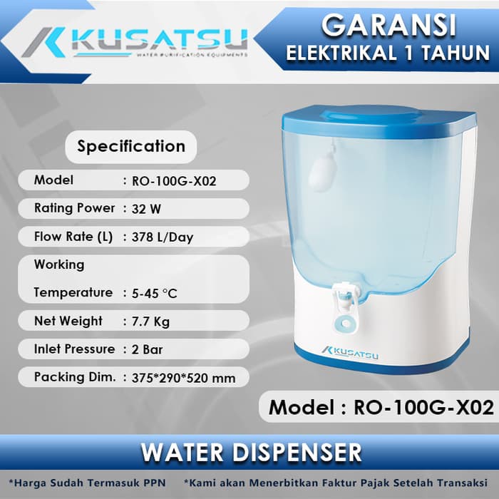 Reverse Osmosis RO-100G-X02 32W 378L Kusatsu