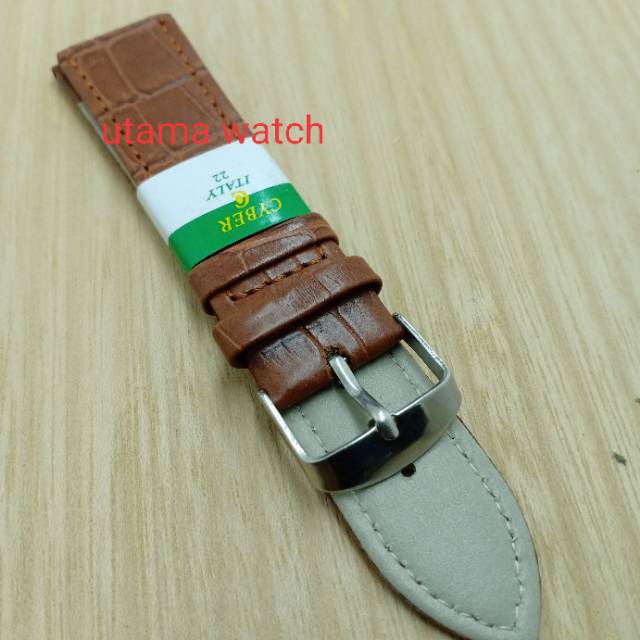 TALI JAM TANGAN PRIA DAN WANITA KULIT 22MM  Tali jam kulit ukuran 22mm hitam, coklat, CB1