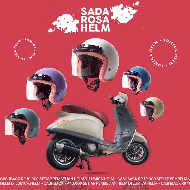Helm Bogo Wanita Hijab Sada Rosa Flanel Pastel