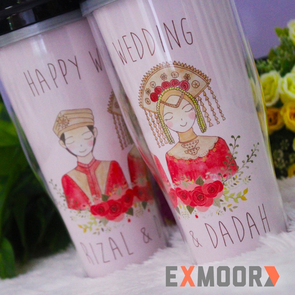 Tumbler Couple Pengantin Minang Hijab Hadiah Pernikahan