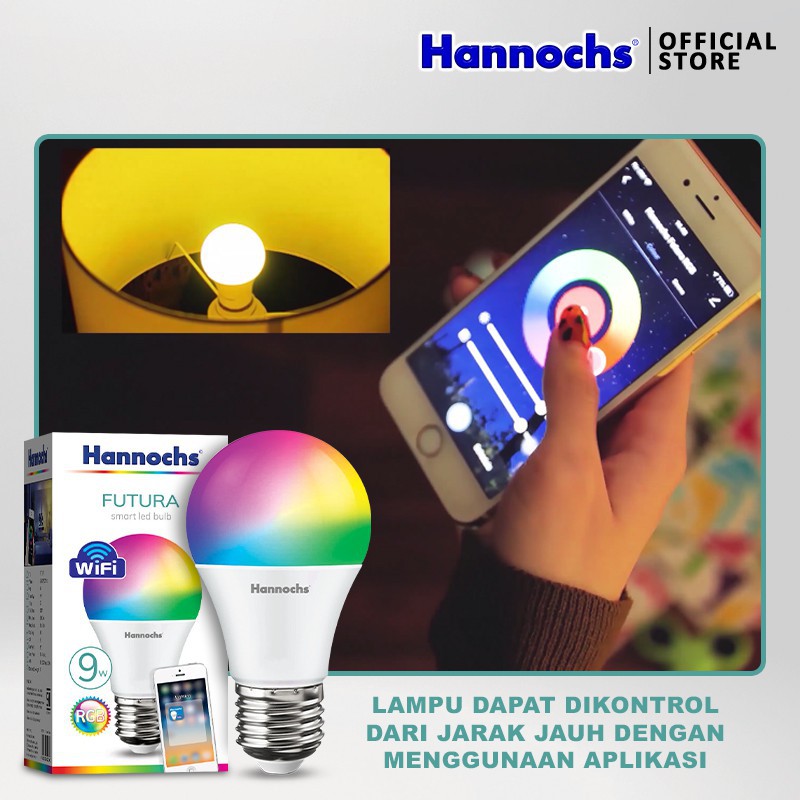 Lampu Smart LED Hannochs Futura 9 watt RGB - Lampu Wifi Warna