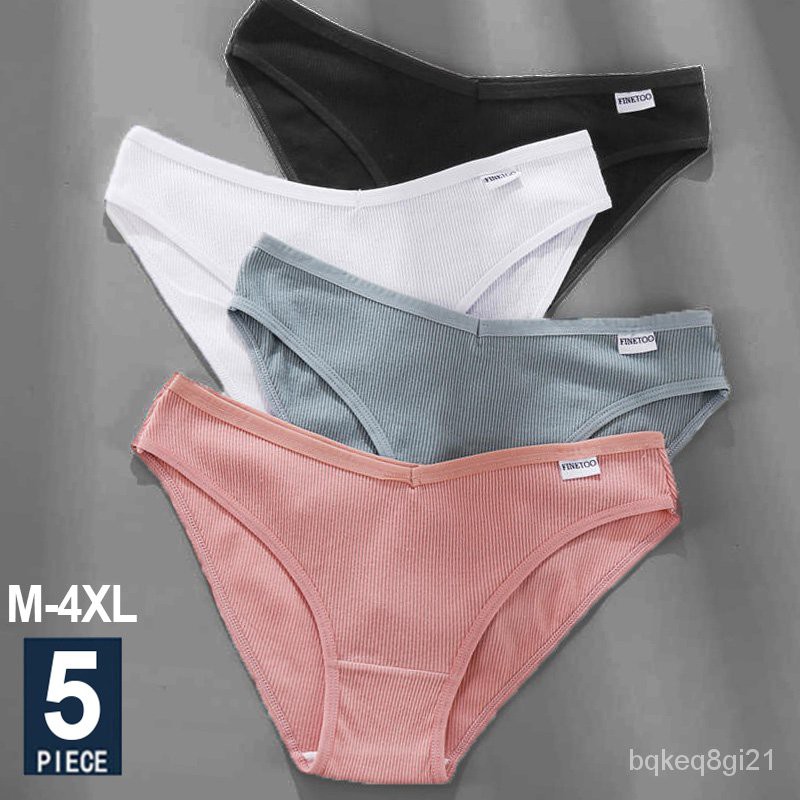 5PCS/Set Women Panties Cotton Underwear Female Panties Solid Color Underpants Sexy Lingerie Pantys f