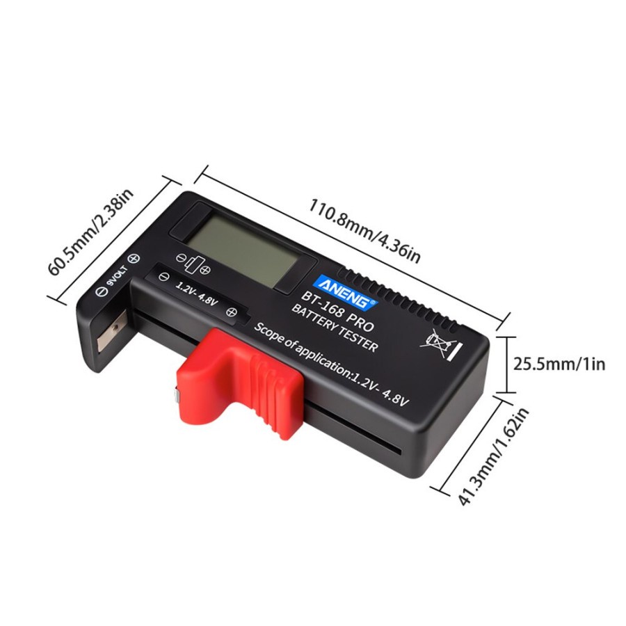 Tester Baterai Capacity Checker 18650 AA AAA Display Digital BT168 Pro