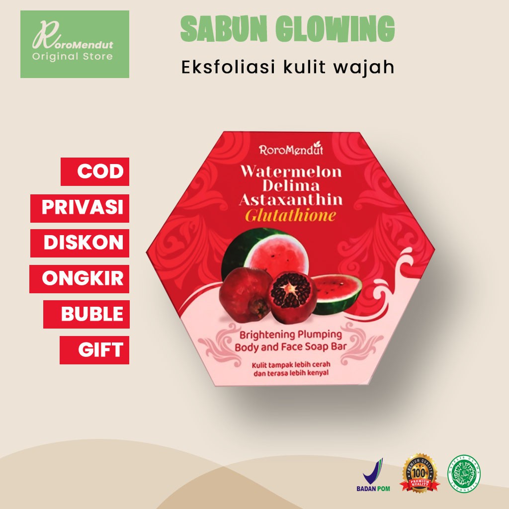 Soap peeling wajah glowing watermelon glutathione