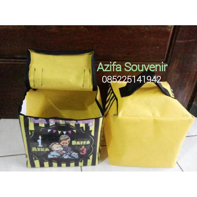 

Goodie Bag Tas Souvenir Ulang Tahun /Ultah Anak Tenteng Kubus Custom