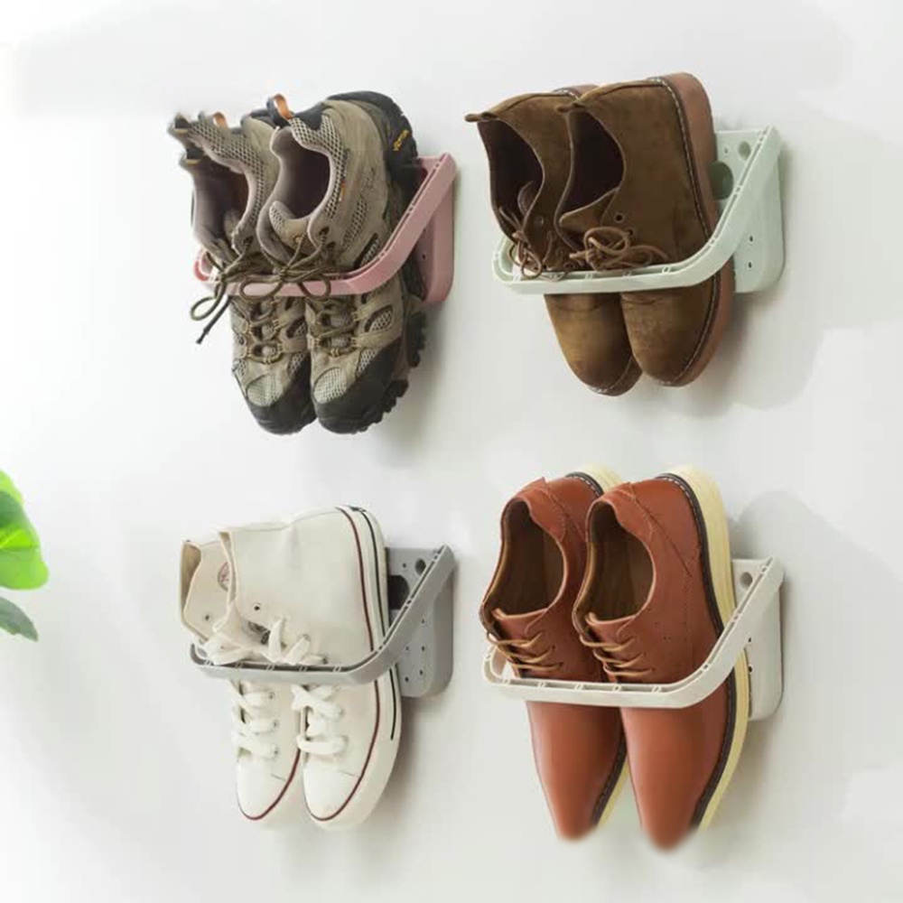 【COD Tangding】Rak Sepatu Model Gantung Dinding Bahan Plastik Anti Debu Untuk Kamar Mandi