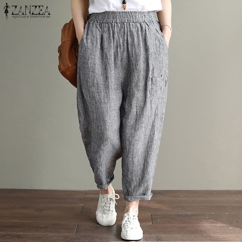 striped casual pants