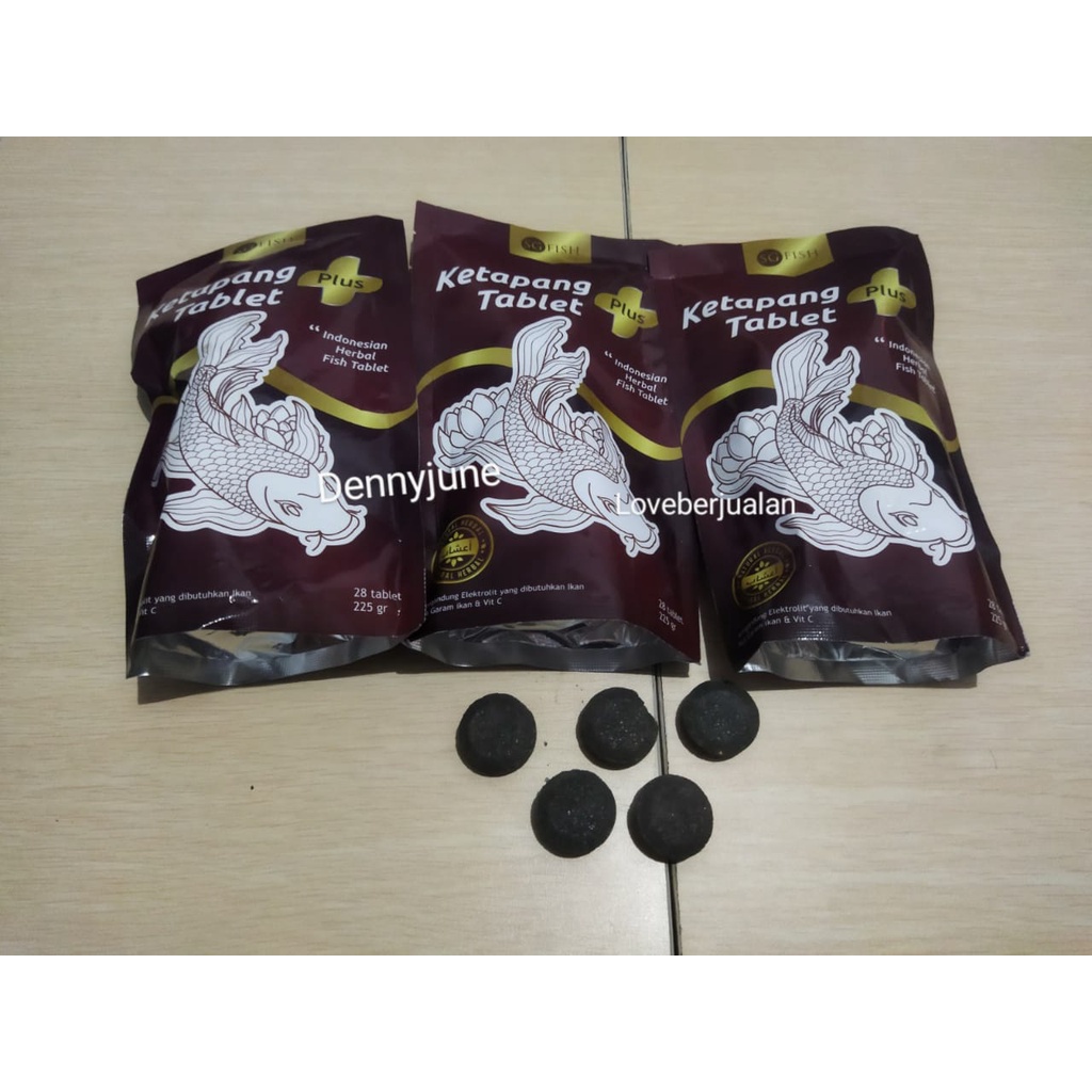 SG FISH Ketapang Tablet Plus isi 28 tablet 225gr obat stress ikan jamur dan vitamin