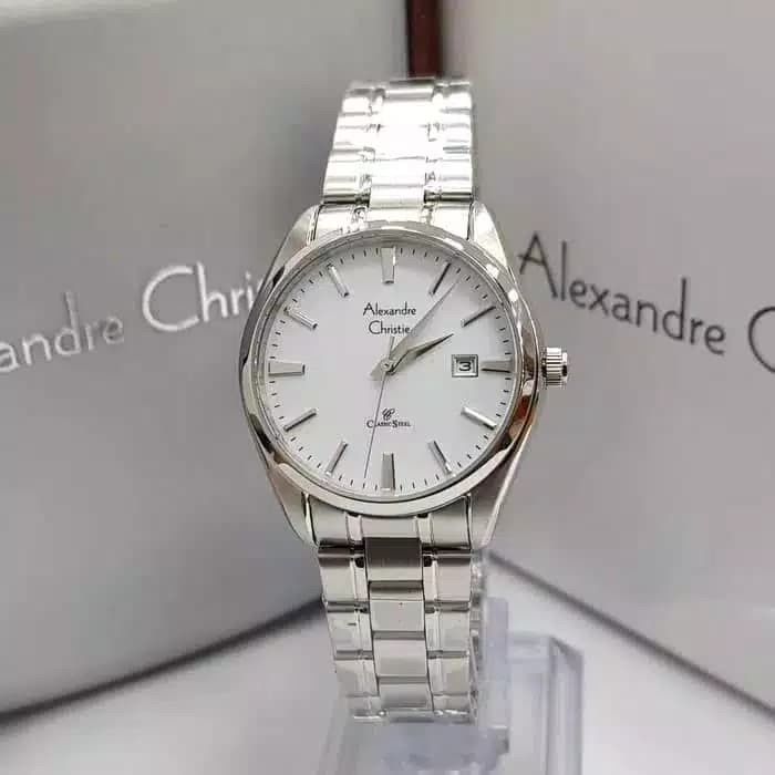 Jam tangan wanita Alexandre Christie AC 8515 AC8515 silver white Original