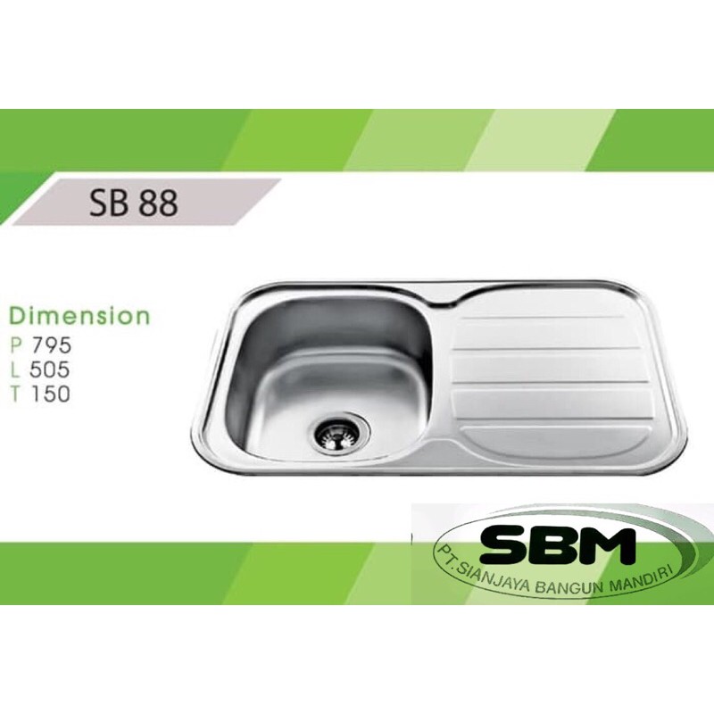WASTAFEL CUCI PIRING STAINLESS || KITCHEN SINK ROYAL SB 88