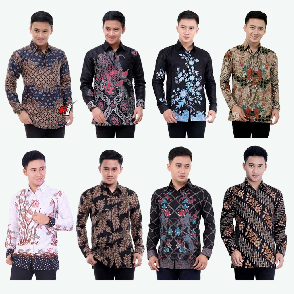 Batik pria / BajuBatikpria / Kemejabatiklenganpanjang size m l xl xxl Atasan batik seragam terlaris