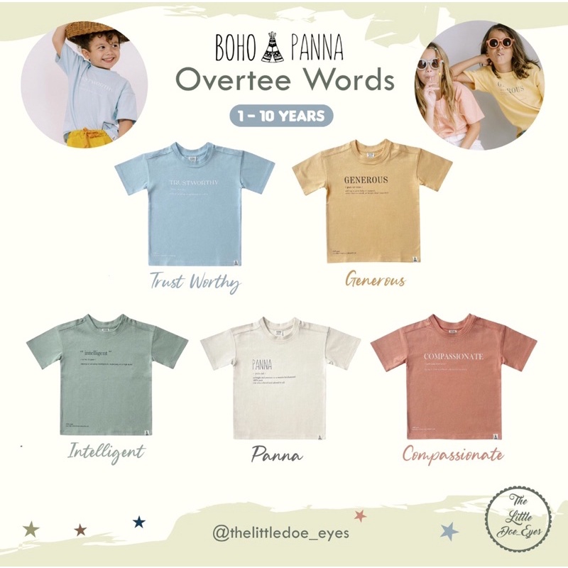 Bohopanna Overtee Words - Baju kaos anak oversize