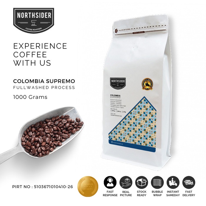 

vd201r Biji Kopi Arabica Colombia Supremo Washed - 1Kg Northsider Coffee - Biji Kopi Ds20X11