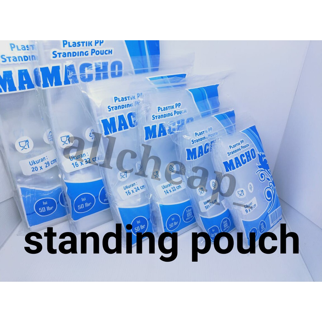 Isi 50PCS PLASTIK PP ZIPLOCK STANDING POUCH 14x22 PLASTIK SEGEL PP KLIP BERDIRI BENING 14 x 22