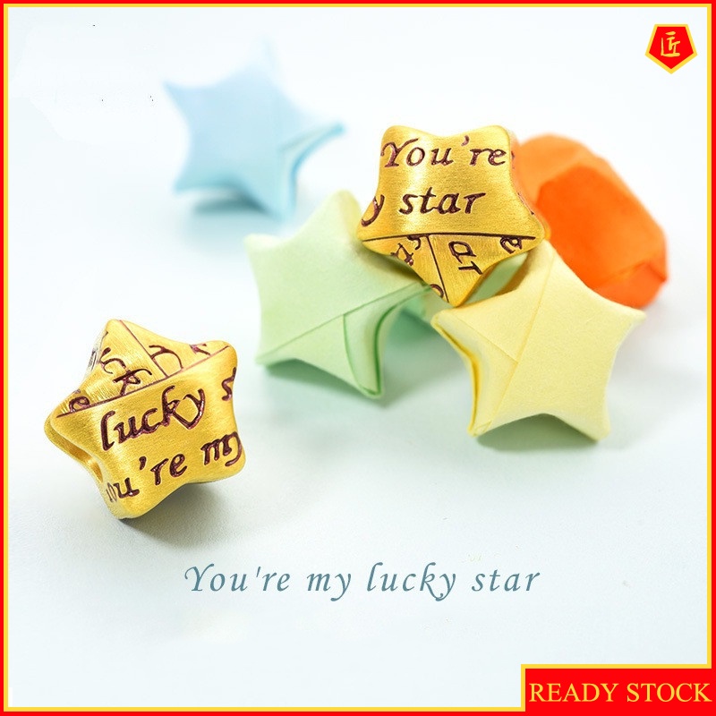 [Ready Stock]3D Gold Lucky Star Letter Bracelet