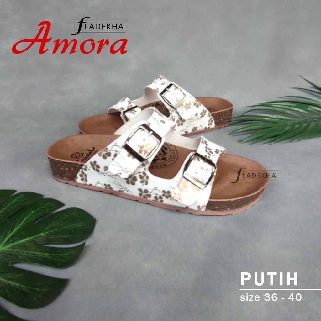 SANDAL WANITA MOTIF TERKINI/ SANDAL REMAJA SLIP ON/ SANDAL CEWEK STRAP 2 CARVIEL AMORA SERIES