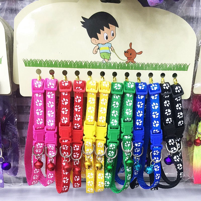 1Pc Kalung Anjing / Kucing Kecil Bahan Nylon dengan Lonceng