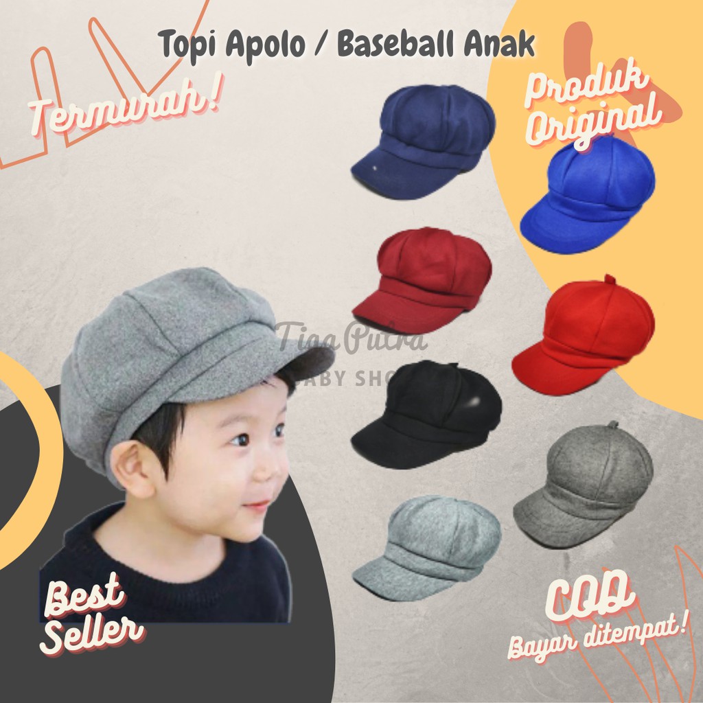 Topi Baseball Apolo Bayi Anak Cowok Laki Laki Unisex 1 2 Tahun