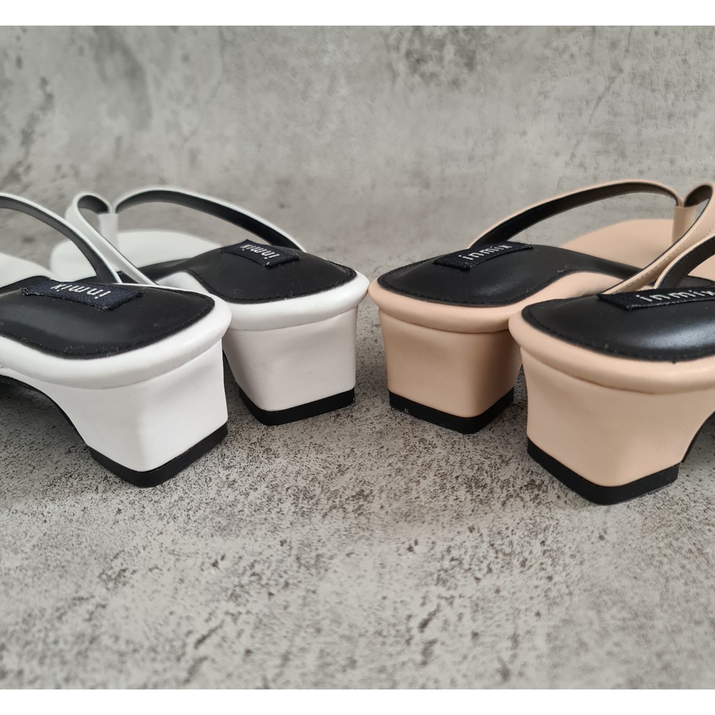 inmix - LYDIA - Premium Imported Material Sandal Jepit Hak 4cm - inmix Rubber Outsole-3