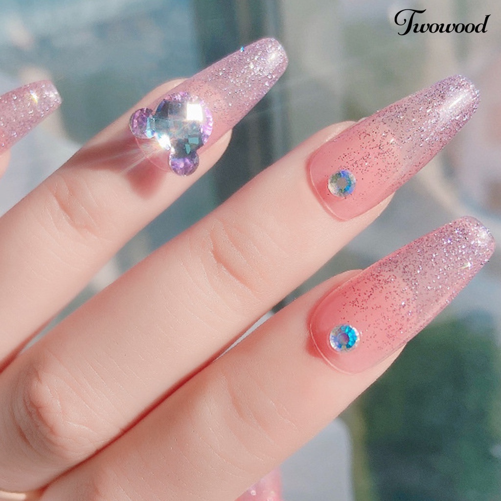 5 Pcs Glitter Berlian Imitasi Multi Sisi Tidak Mudah Berubah Bentuk Untuk Dekorasi Nail Art Wanita