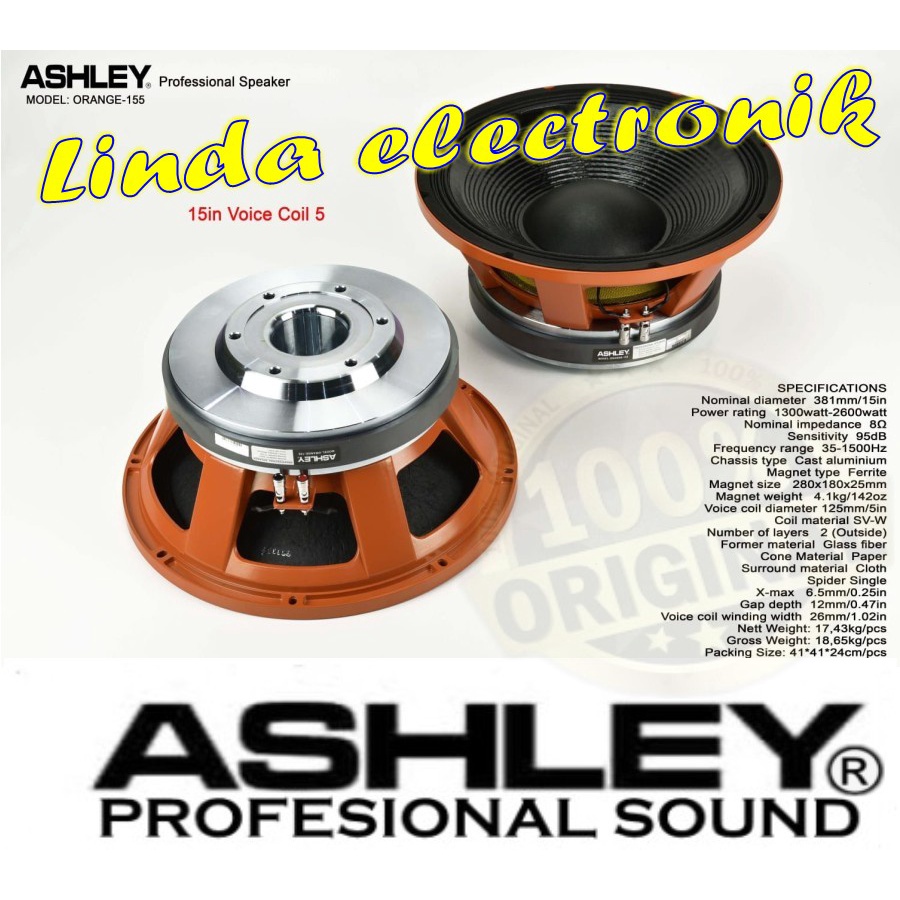 speaker ashley orange 155 ashley orange155 garansi resmi 1 tahun