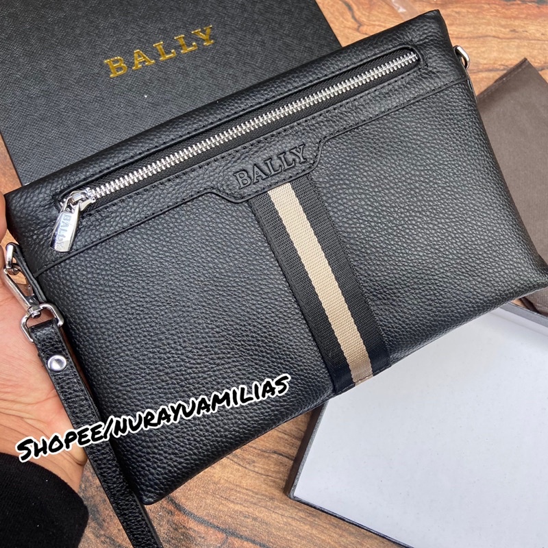 clutch Bally kulit asli import clutch pria wanita bally handbag pria branded import