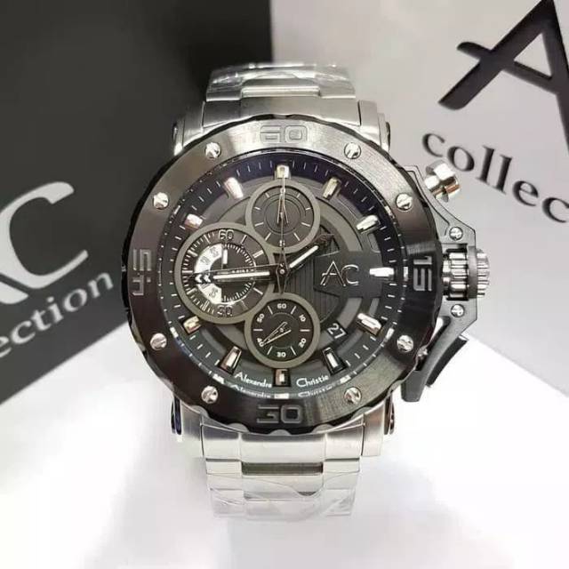 ALEXANDRE CHRISTIE AC 9205 SILVER BLACK MAN ORIGINAL