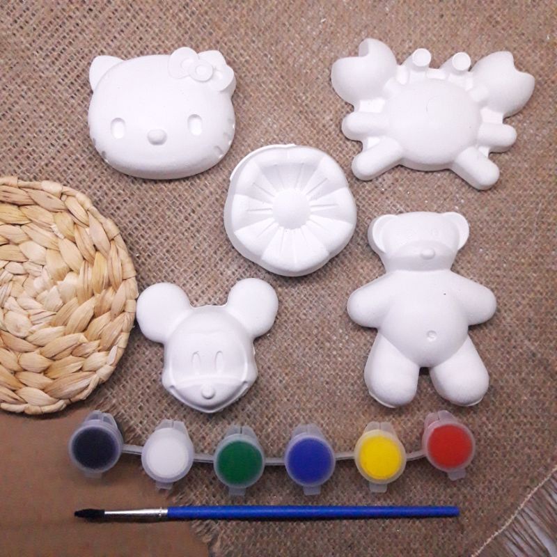 

DIY Mewanai Patung Lukis Gypsum Bedia Belajar Mewarnai dengan Cat Air Edukasi Anak Hello Kitty Club