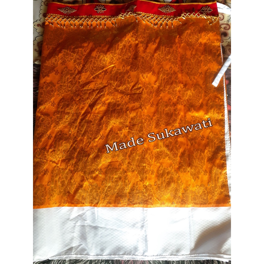 Kain Wastra bali 200cm x 120cm lapis 2 variasi hiasan sabuk manik mote