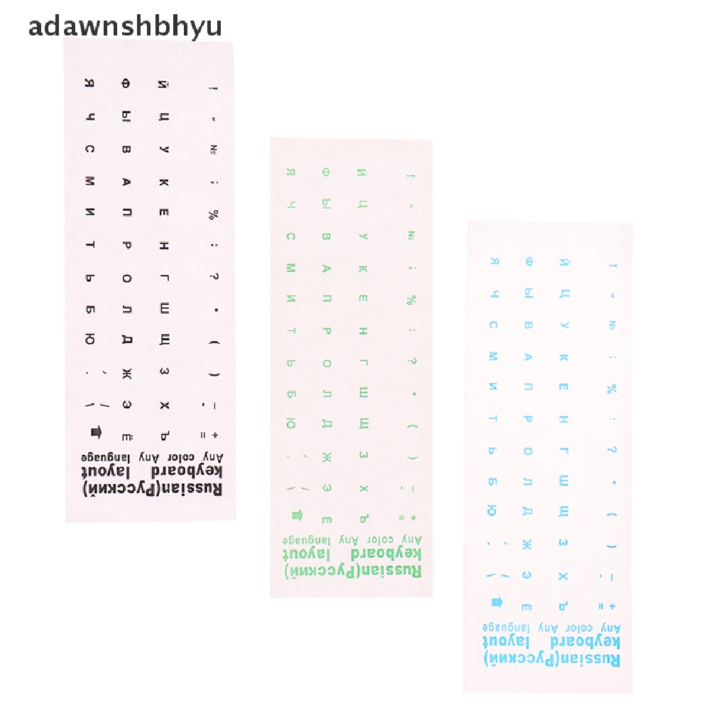 Adawnshbhyu Stiker Rusia Bening Film Sampul Keyboard Huruf Bahasa Untuk Notebook