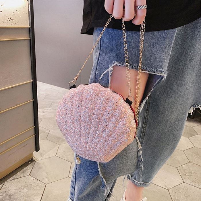 BJ21943 - BLACK/COFFEE/PINK/WHITE - TAS PESTA CLUTCH MODEL KERANG SLEMPANG JINJING TOTEBAG HANDBAG TAS WANITA FASHION IMPORT MODIS ELEGAN TERMURAH TERLARIS TERBARU BAGSTORE JAKARTA TAS BATAM JT1943