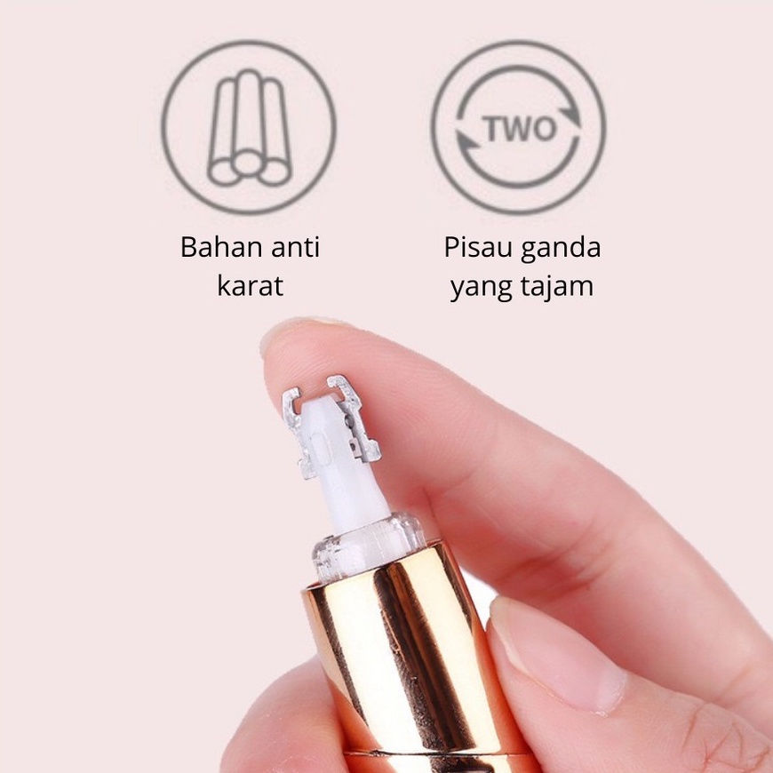 Eyebrow Trimmer Cukur Gunting Alis Elektrik Portable Wanita Travel