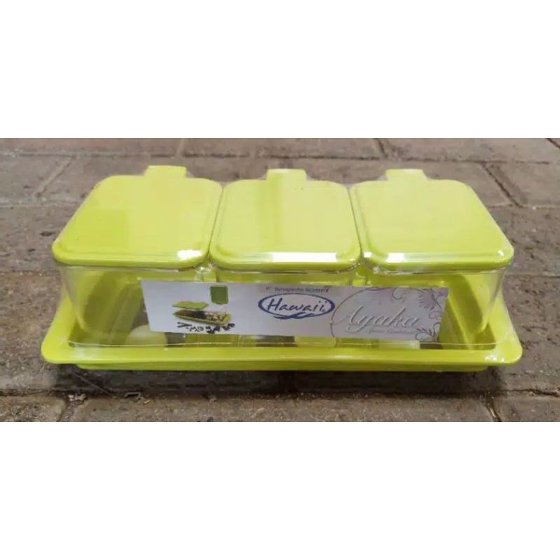 Tempat Bumbu Mika / Acrilic Isi 3 Hawaii