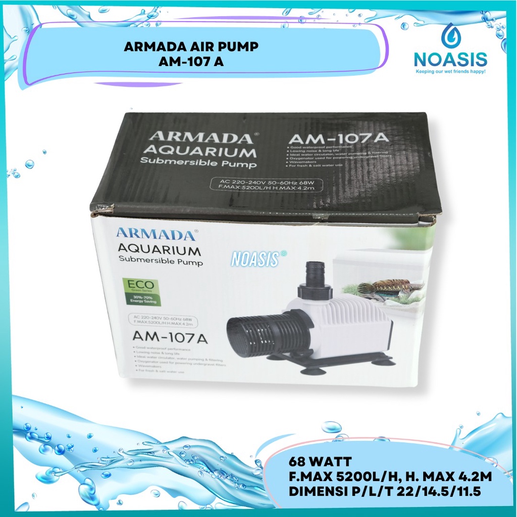 POMPA AQUARIUM CELUP WATER PUMP ARMADA AM 107 A AM-107A KOLAM IKAN KOI NOASIS