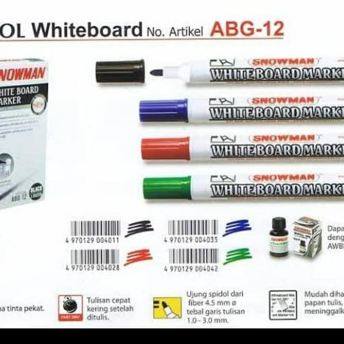 

Office & Stationery | Alat Tulis | Spidol Whiteboard Abg-12 - Snowman | Best Seller
